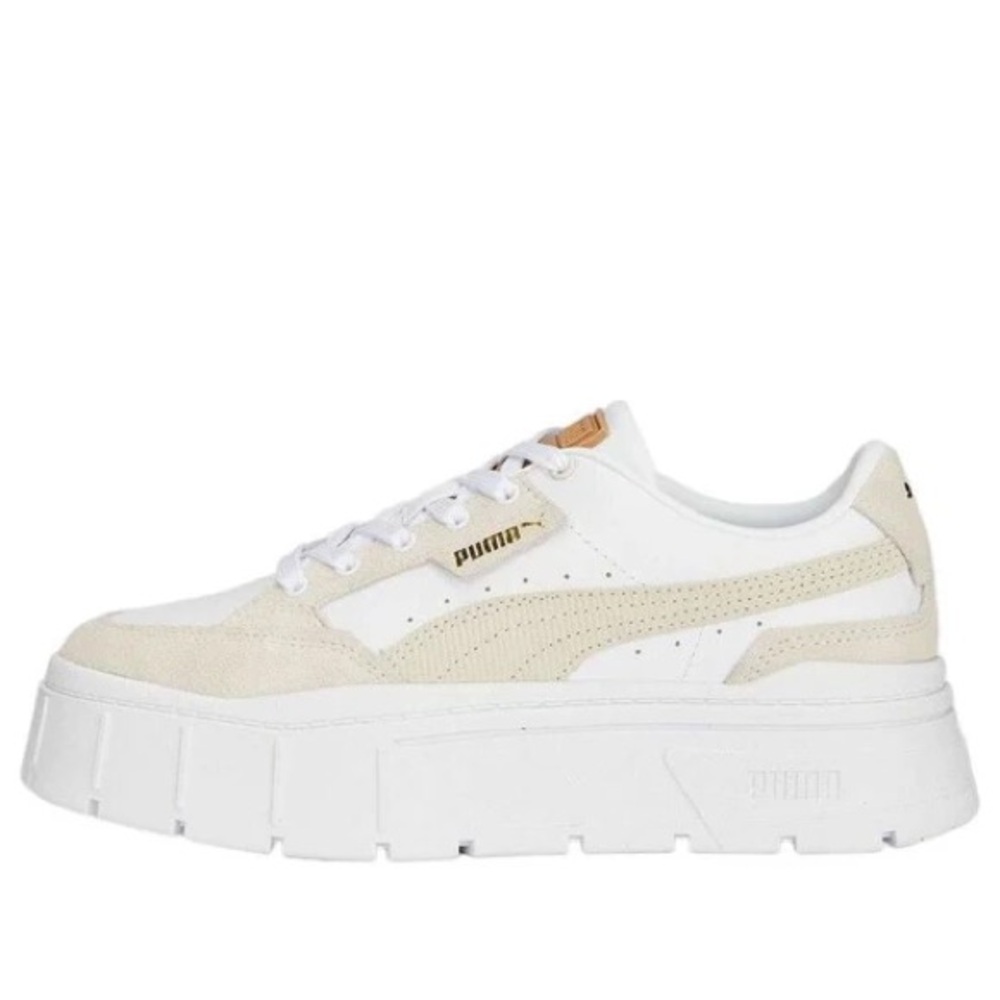 Mayze Stack Puma Platform Sneakers in White Pristine